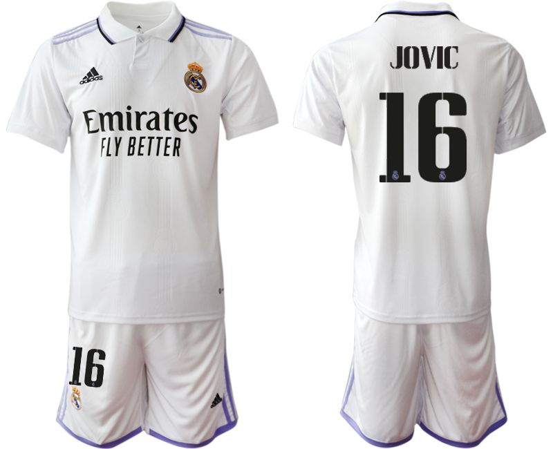 Men 2022-2023 Club Real Madrid home white #16 Soccer Jersey->real madrid jersey->Soccer Club Jersey